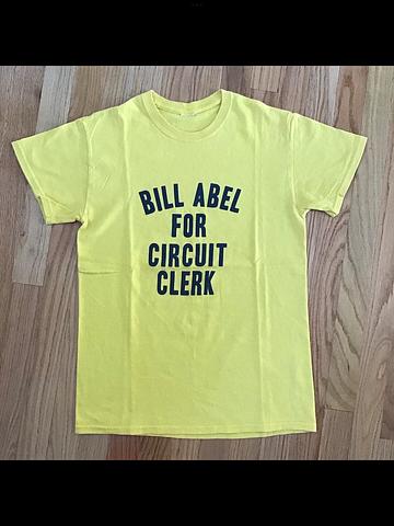 Vintage Yellow Bill Abel For Circuit Clerk Political Pun Tee