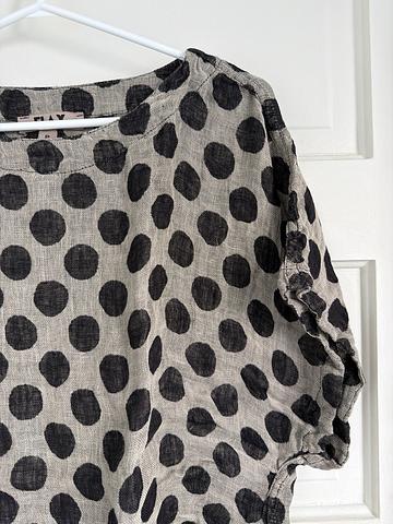 Polka Dot Linen Top