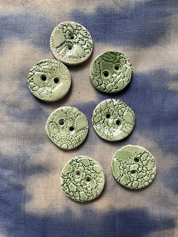 Green Ceramic Circle Buttons