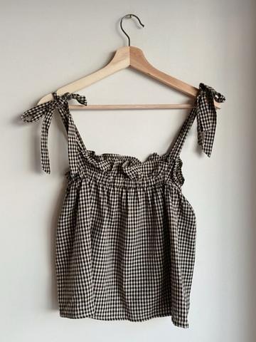 gingham tie top