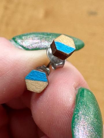 Wooden stud earrings