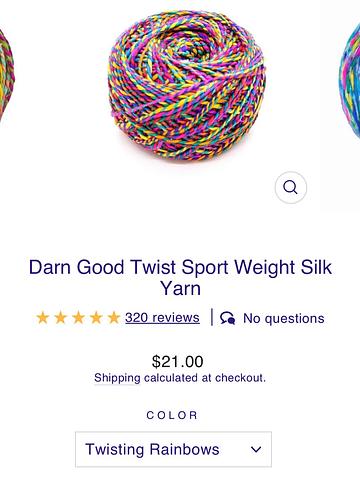 Rainbow silk yarn