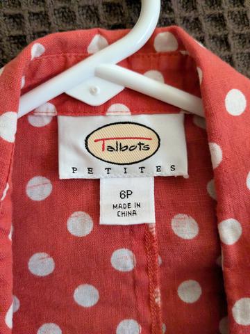 Polka dot linen top