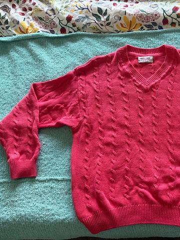 United Colors of Benetton 100% Cotton V-Neck Cableknit Sweater