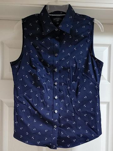 Anchor sleeveless buttondown