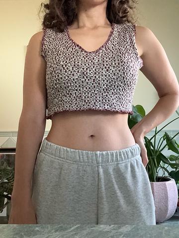 Cropped Length Knit Tank Top
