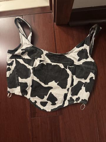 Cow corset style crop top