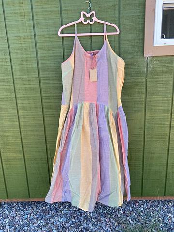Rujuta sheath drop waist rainbow dress