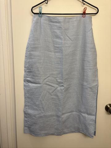 Linen midi length skirt