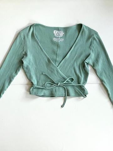 Sage Green Wrap Top