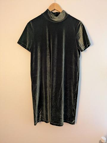 Velvet mockneck shift dress