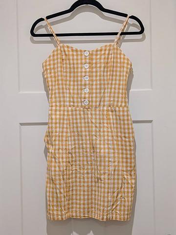 Yellow Gingham Mini Dress