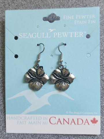 Seagull Pewter flower Earrings