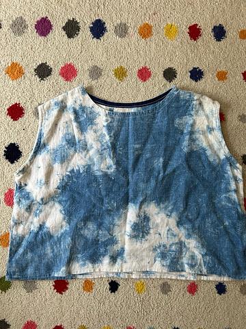 Indigo tie dye tank