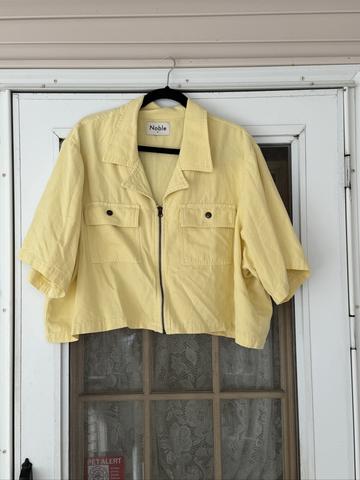 Utility zip crop shirt