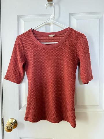 Waffle knit blouse