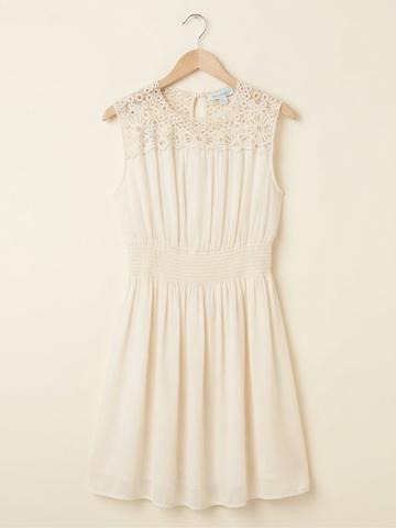 Lace Accented Sleeveless Dress
