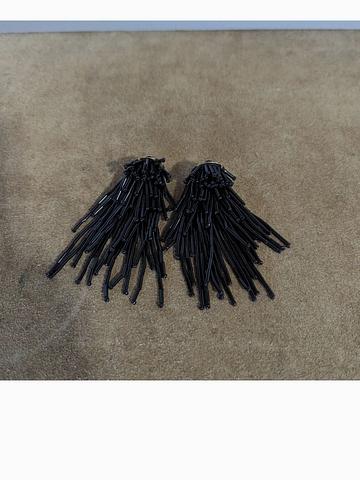 Beaded Fringe Clip On Earrings