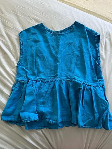 Linen peplum top