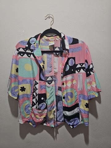 80s Patterned Button Up