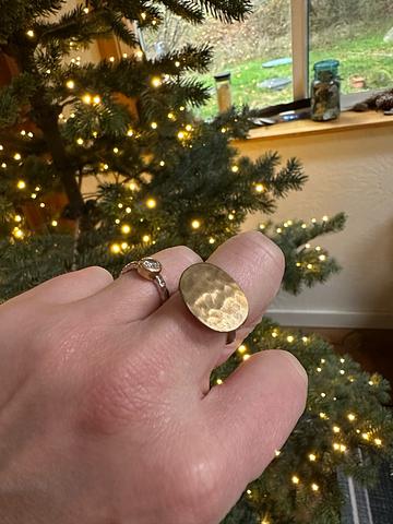 Hammered brass ring