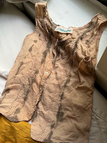 Avocado + iron-dyed tank top