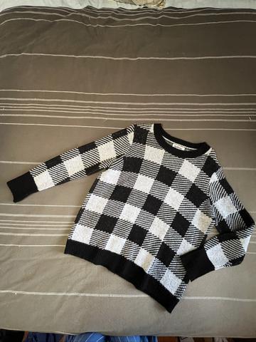 black and white checker sweater