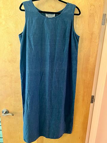90s denim midi dress