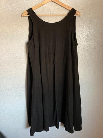 Black linen blend dress