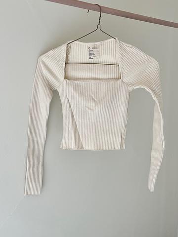 Ribbed Square Neck Top