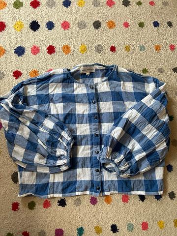 Blue plaid top
