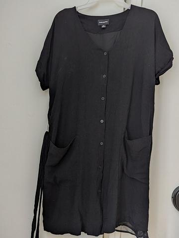 Button up dress with waist tie