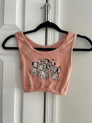 vintage Dalmatians pink crop top