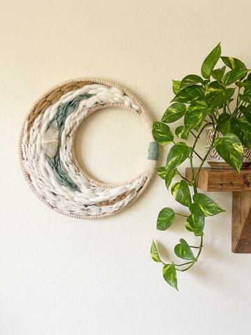 Handmade Quartz Moon Woven Wall Decor