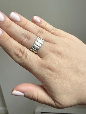 Square sterling ring