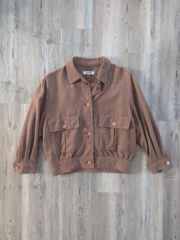 Cropped wool shacket