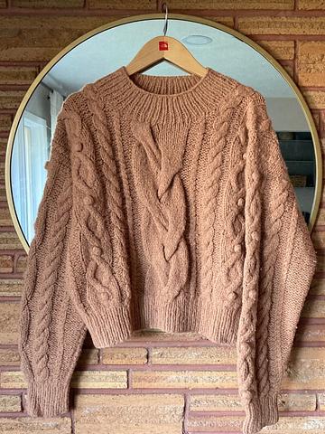 Bee baby alpaca cable knit mock neck