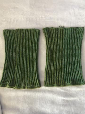 Green crochet leg warmers