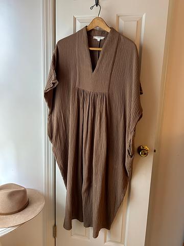 Loose Fit Gauze Midi Dress