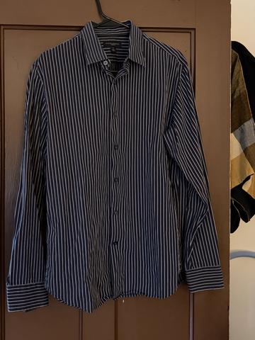 cotton blend striped button down
