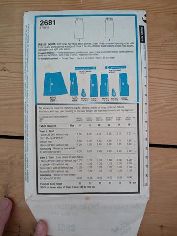 Style 2681 Skirt Pattern