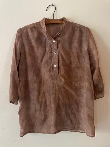 Gauzy Floral Button Top