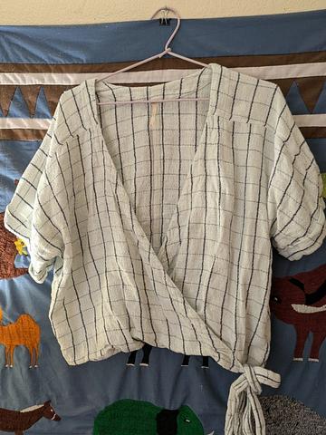 Windowpane Faux Wrap Top *Flexible sizing*