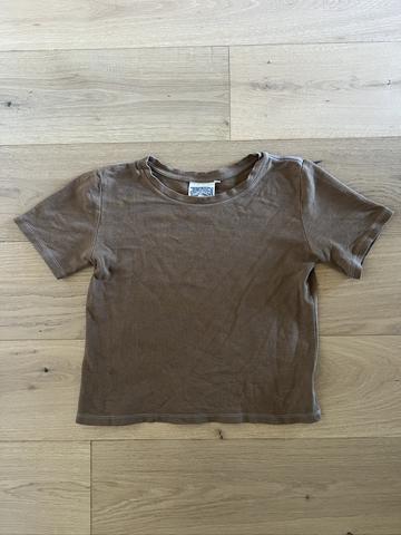 Loma Short Sleeve White Crewneck Tee in Coyote