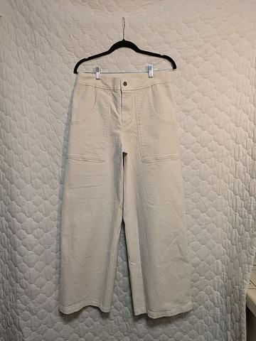 Sara Bergman cream "Bergie" high rise wide leg jeans