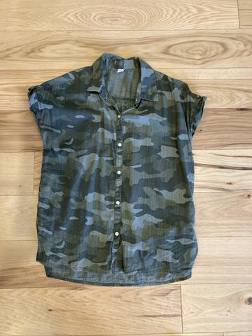 Camo short sleeve button down