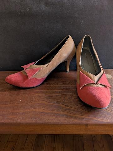 Red-toe suede heels