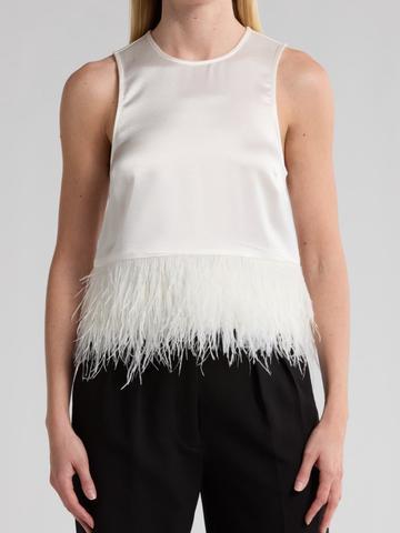 Charisse Feather Trim Top