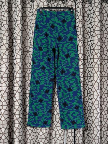 Zara jacquard blue green pants set