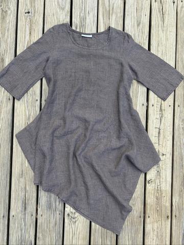 Bryn Walker Linen Dress - Asymmetrical Hem
